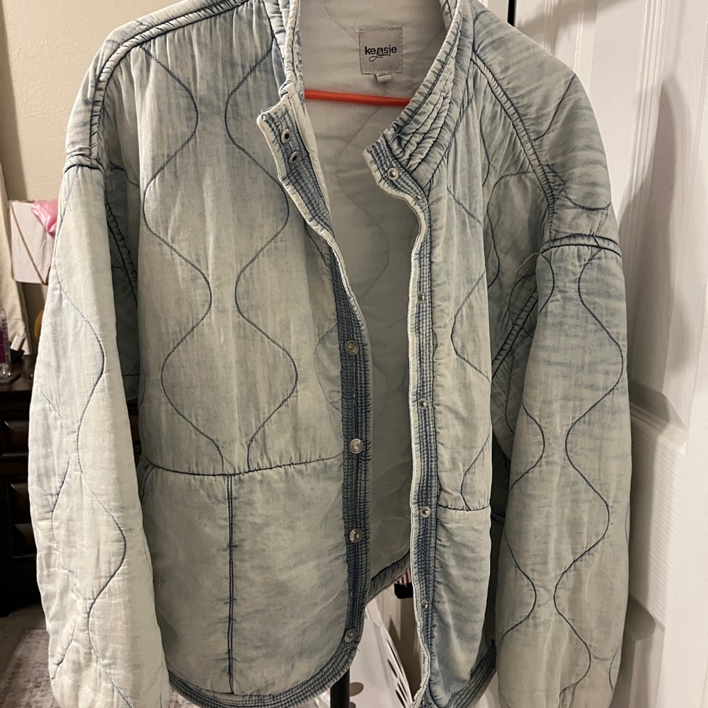 Kensie Light Blue Quilted Jacket